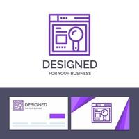 Creative Business Card and Logo template Browser Web Search Education Vector Illustration