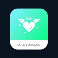 Loving Love Heart Wedding Mobile App Button Android and IOS Glyph Version vector