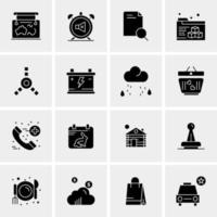 16 iconos de negocios universales vector ilustración de icono creativo para usar en proyectos relacionados con la web y dispositivos móviles