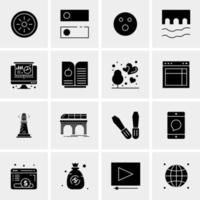 16 iconos de negocios universales vector ilustración de icono creativo para usar en proyectos relacionados con la web y dispositivos móviles