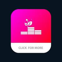 Grow Growth Money Success Mobile App Button Android and IOS Glyph Version vector