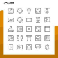 Set of Appliances Line Icon set 25 Icons Vector Minimalism Style Design Black Icons Set Linear pictogram pack