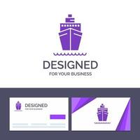 Creative Business Card and Logo template Boat Ship Transport Vessel Vector Illustration