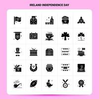 sólido 25 conjunto de iconos del día de la independencia de irlanda diseño de estilo de glifo vectorial conjunto de iconos negros diseño de ideas de negocios web y móviles ilustración vectorial vector