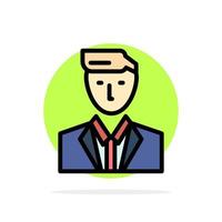 Boss Ceo Head Leader Mr Abstract Circle Background Flat color Icon vector