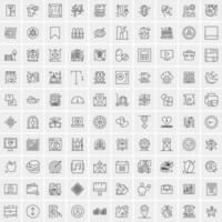 100 iconos de negocios para web y material impreso vector