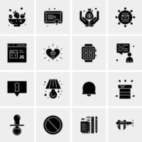 16 iconos de negocios universales vector ilustración de icono creativo para usar en proyectos relacionados con la web y dispositivos móviles