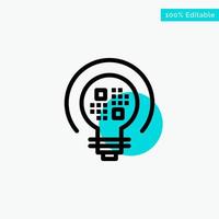 Data Insight Light Bulb turquoise highlight circle point Vector icon