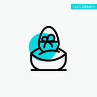Gift Boiled Easter Egg Food turquoise highlight circle point Vector icon