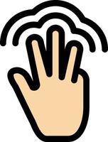 Fingers Gestures Hand Interface Multiple Touch  Flat Color Icon Vector icon banner Template