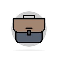 bolsa caso maleta bolsa de trabajo círculo abstracto fondo color plano icono vector