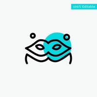 Costume Mask Masquerade turquoise highlight circle point Vector icon