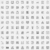 100 iconos de negocios para web y material impreso vector