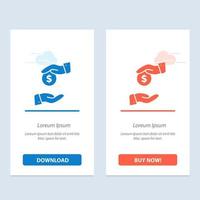 Bribe Bribery Bureaucracy Corrupt  Blue and Red Download and Buy Now web Widget Card Template vector