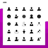 25 User Icon set Solid Glyph Icon Vector Illustration Template For Web and Mobile Ideas for business company