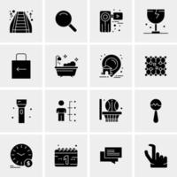 16 iconos de negocios universales vector ilustración de icono creativo para usar en proyectos relacionados con la web y dispositivos móviles