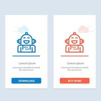Android Artificial Emotion Emotional Feeling  Blue and Red Download and Buy Now web Widget Card Template vector