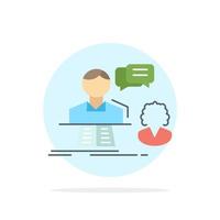consultation chat answer contact support Flat Color Icon Vector