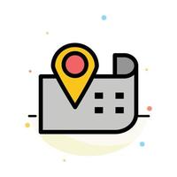 Map Navigation Location Abstract Flat Color Icon Template vector