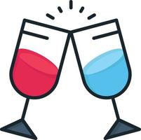 beber alcohol jugo pareja romántica color plano icono vector icono banner plantilla