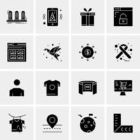 16 iconos de negocios universales vector ilustración de icono creativo para usar en proyectos relacionados con la web y dispositivos móviles