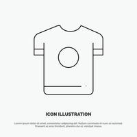 Tshirt Shirt Sport Spring Line Icon Vector