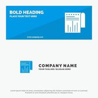 Business Financial Modern Report SOlid Icon Website Banner and Business Logo Template vector
