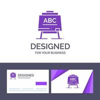 Creative Business Card and Logo template Learning Teacher Abc Board Vector Illustration