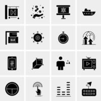 16 iconos de negocios universales vector ilustración de icono creativo para usar en proyectos relacionados con la web y dispositivos móviles