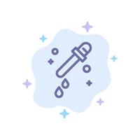 Dropper Pipette Science Blue Icon on Abstract Cloud Background vector