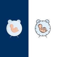 tiempo de entrega bebé nacimiento niño color plano icono vector