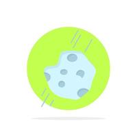 Asteroid astronomy meteor space comet Flat Color Icon Vector