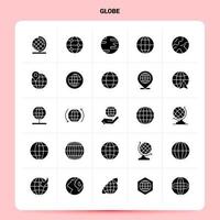 Solid 25 Globe Icon set Vector Glyph Style Design Black Icons Set Web and Mobile Business ideas design Vector Illustration