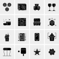 16 iconos de negocios universales vector ilustración de icono creativo para usar en proyectos relacionados con la web y dispositivos móviles