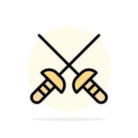 Fencing Sabre Sport Abstract Circle Background Flat color Icon vector