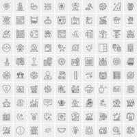 100 iconos de negocios para web y material impreso vector