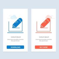 Pencil Write Text School  Blue and Red Download and Buy Now web Widget Card Template vector