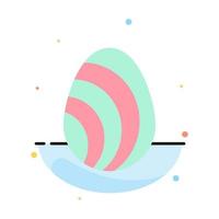 Egg Easter Nature Spring Abstract Flat Color Icon Template vector