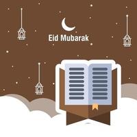 plantilla de saludo de ramadan kareem caligrafía islámica y ilustración de vector de linterna árabe traducida ramadan generoso