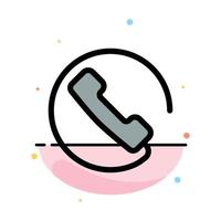 Answer Call Phone Abstract Flat Color Icon Template vector