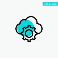 Cloud CloudComputing CloudSettings turquoise highlight circle point Vector icon
