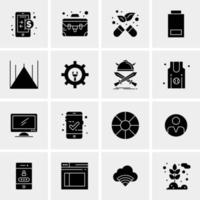 16 iconos de negocios universales vector ilustración de icono creativo para usar en proyectos relacionados con la web y dispositivos móviles