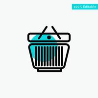 Basket Retail Shopping Cart turquoise highlight circle point Vector icon