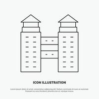 Building City Construction Line Icon Vector