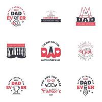 happy fathers day 9 Black and Pink text design Vector calligraphy Typography poster Usable as background Editable Vector Design Elements