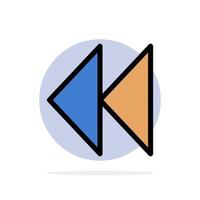 Control Media Rewind Video Abstract Circle Background Flat color Icon vector