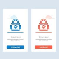 Lock Padlock Security Secure  Blue and Red Download and Buy Now web Widget Card Template vector