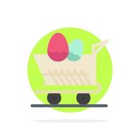 Cart Trolley Easter Shopping Abstract Circle Background Flat color Icon vector