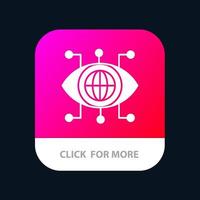 Data Manager Technology Vision Mobile App Button Android and IOS Glyph Version vector