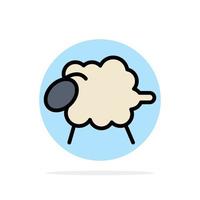 Lamb Sheep Wool Easter Abstract Circle Background Flat color Icon vector